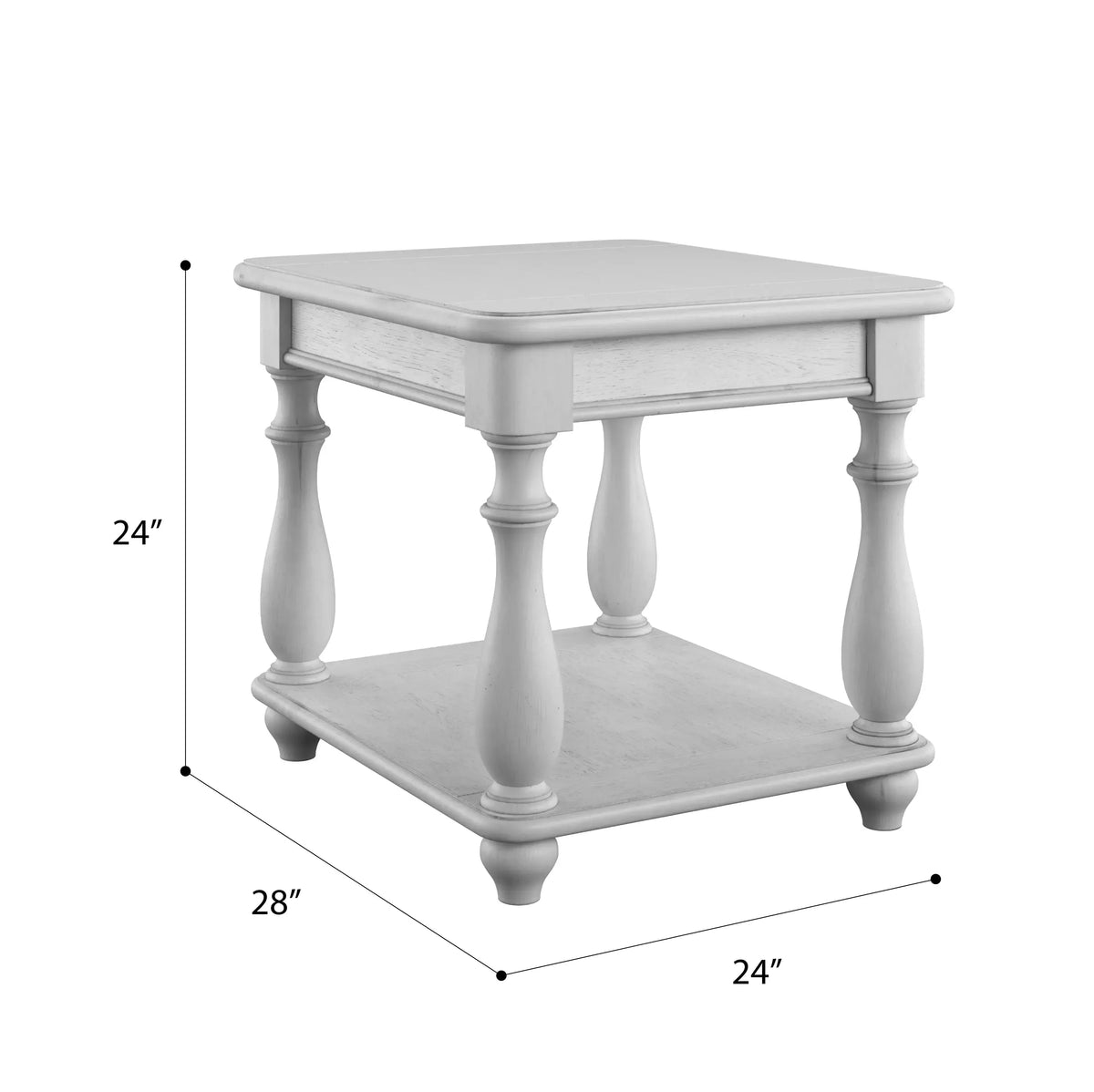 New Haven Square End Table Oyster Shell