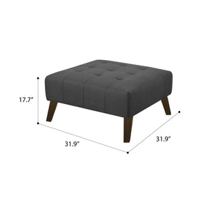 Binetti Square Ottoman Charcoal Pebble