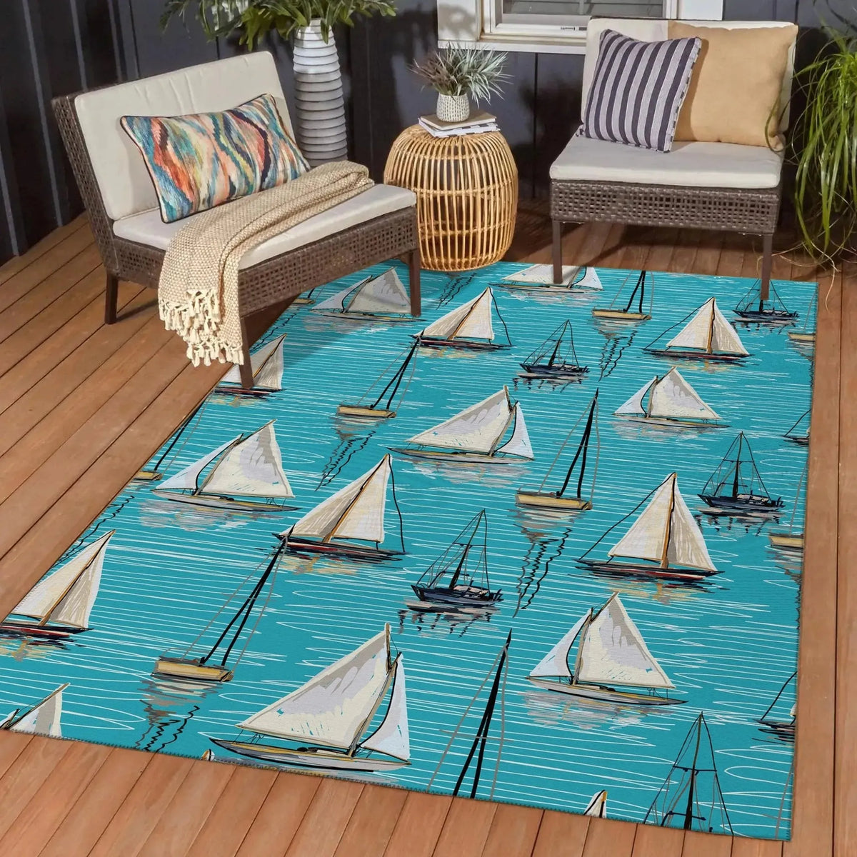 Harbor HA8 Teal Rug
