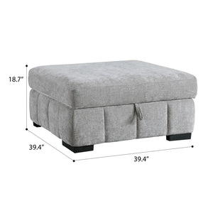 Ritchie Storage Ottoman Pewter