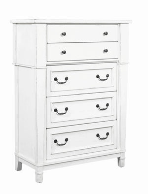 Stoney Creek 5-Drawer Chest Weathered White