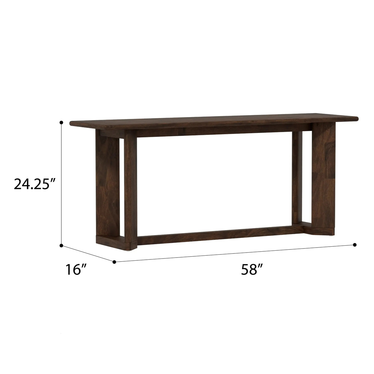 Ronan Gathering Height Bench Rich Brown
