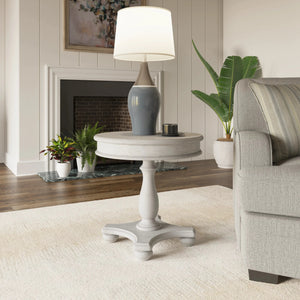 New Haven Round End Table Oyster Shell