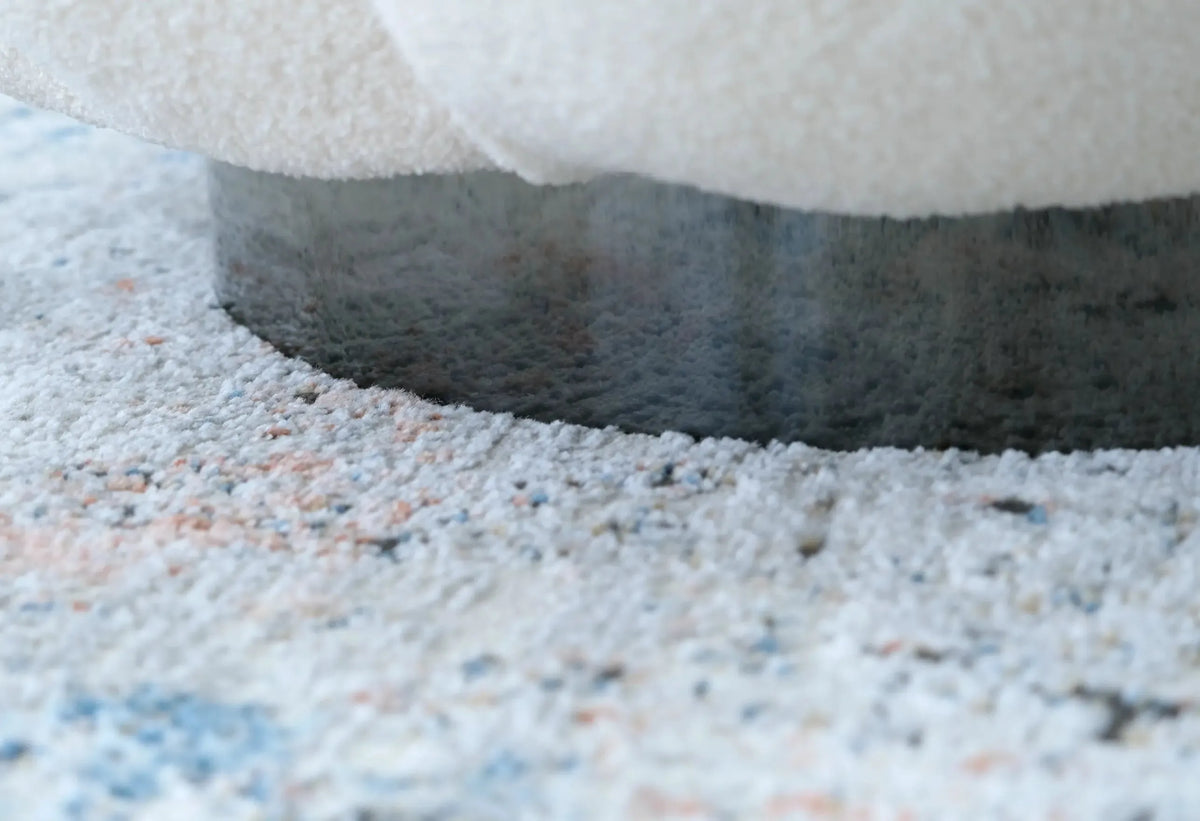 Lily Pumpkin Swivel Accent Chair Cream Boucle