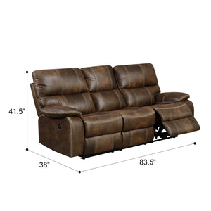Jessie James Power Reclining Sofa Chocolate Brown