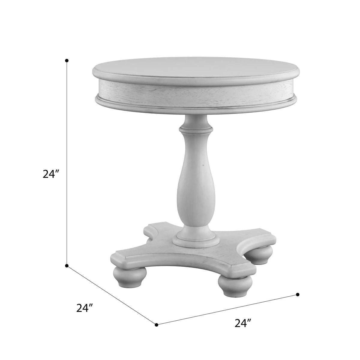New Haven Round End Table Oyster Shell