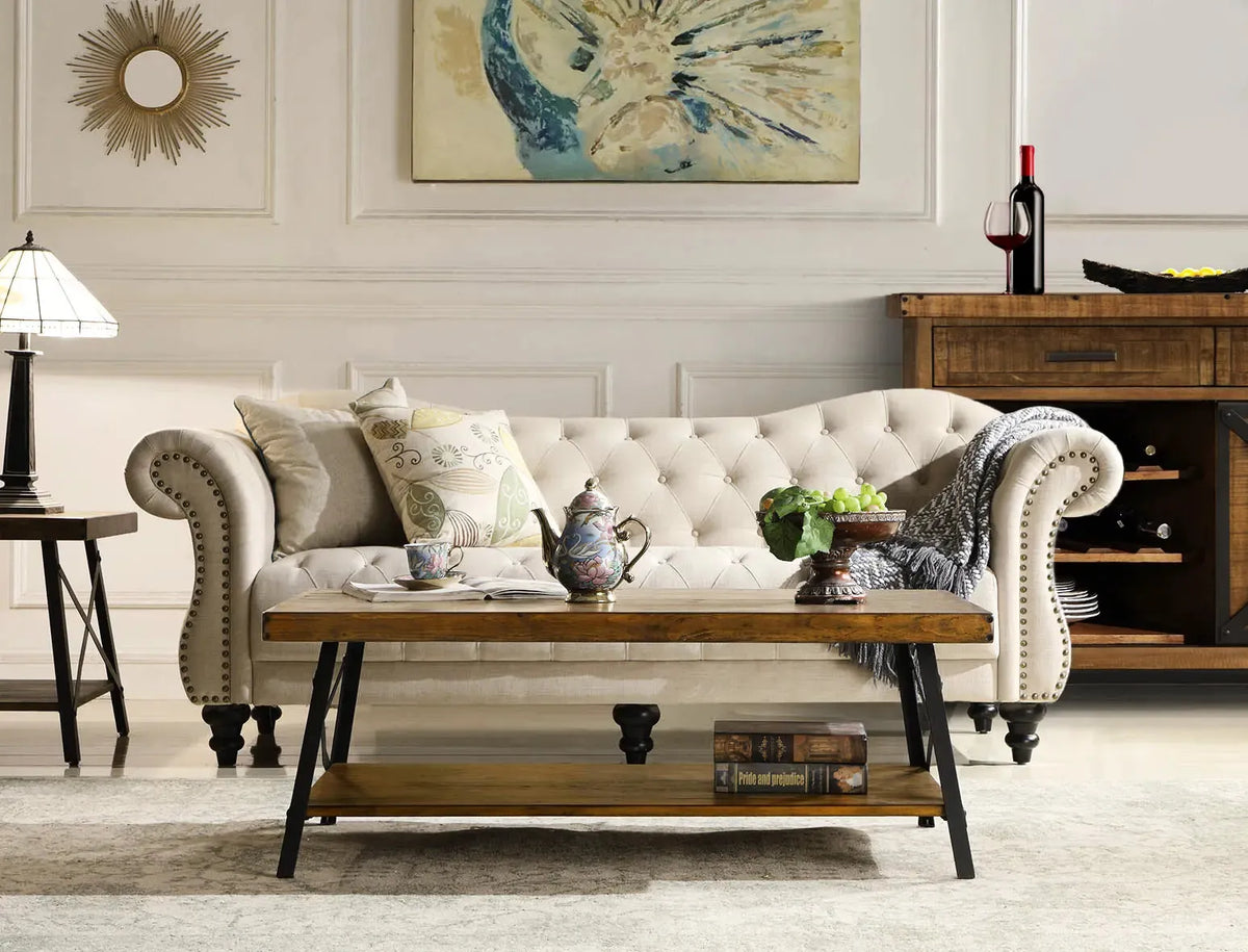 Chandler End Table Pine Brown