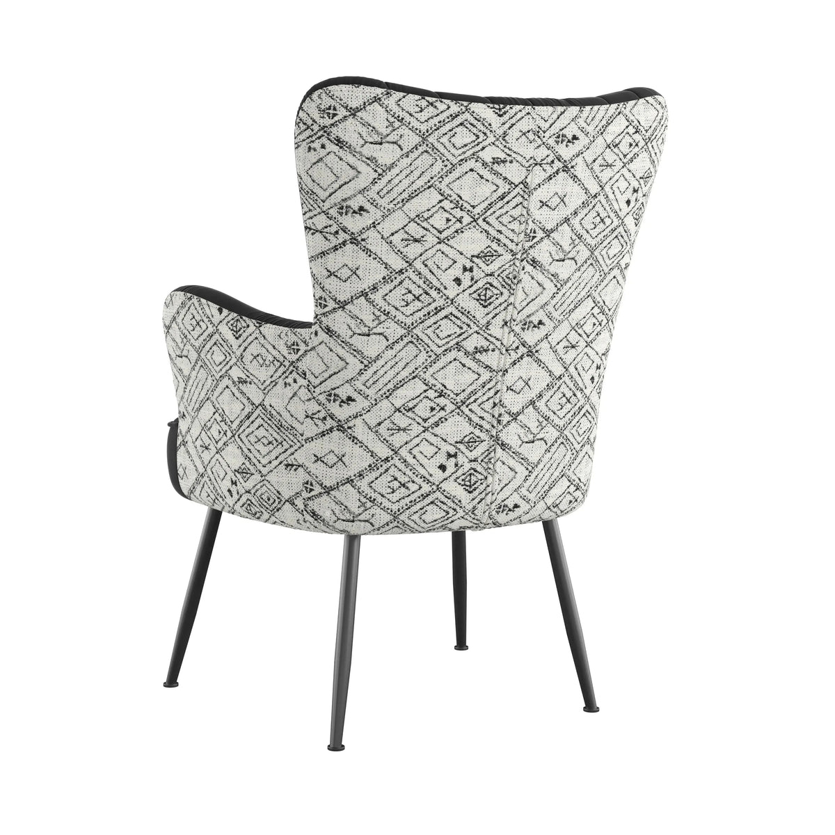 Amera Accent Chair Black With Petroglyph Print