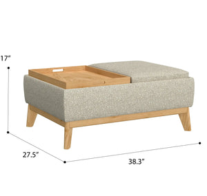 Reverie Reversible Tray Ottoman White Pepper