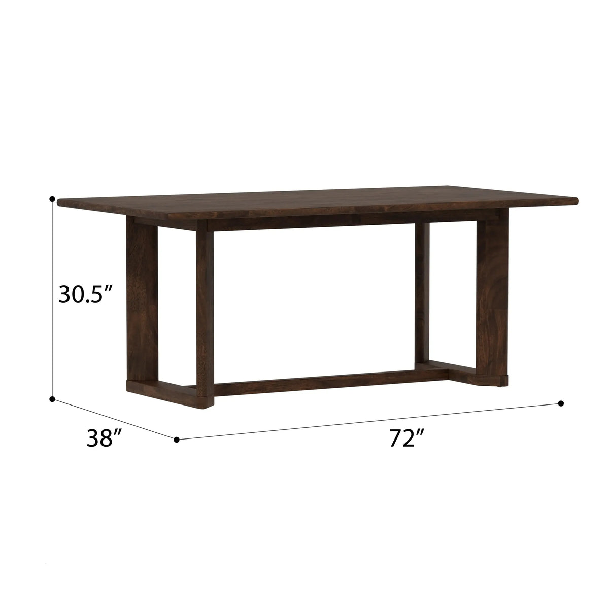 Ronan Trestle Dining Table Rich Brown