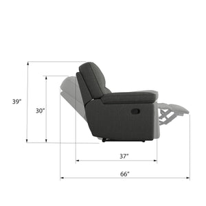 Alberta 6 Piece Modular Reclining Sofa Set Charcoal Gray