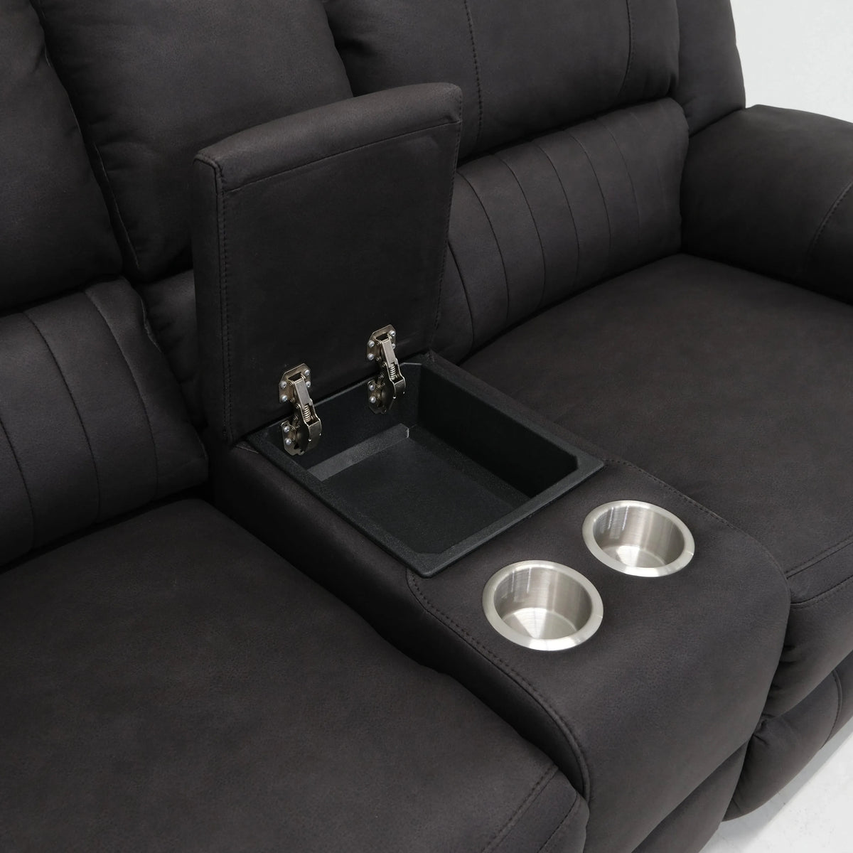 Navaro Reclining Console Loveseat Black Licorice
