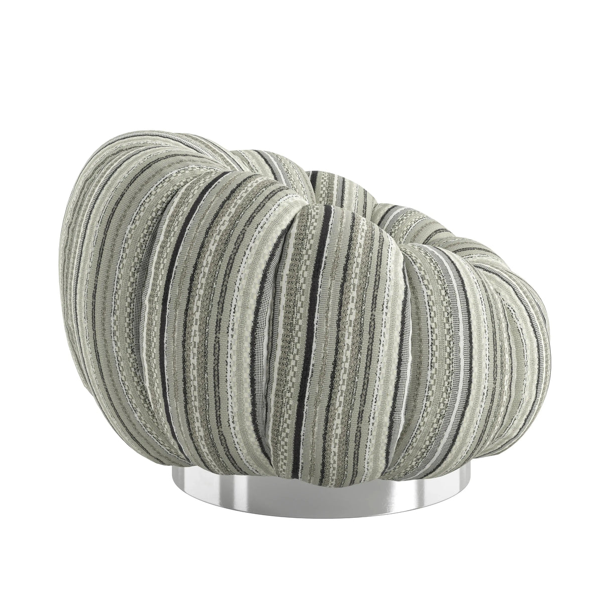 Lily Pumpkin Swivel Accent Chair Black Mixed Stripe