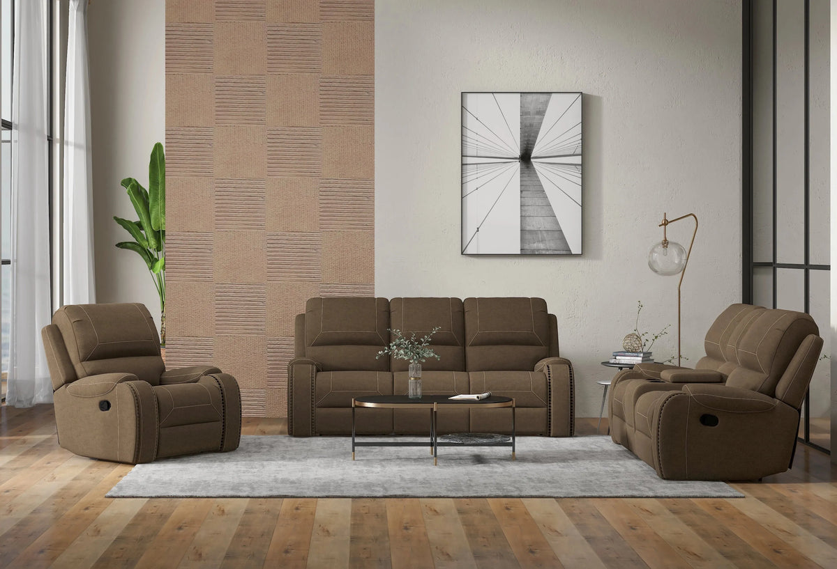 Adrian Reclining Sofa Walnut Brown