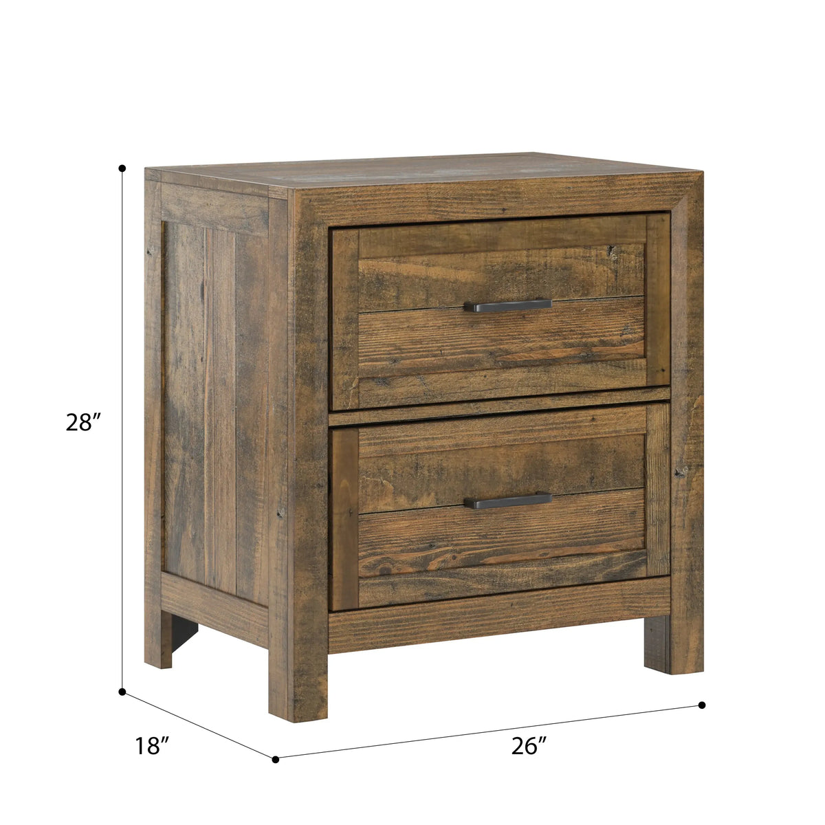 Pine Valley 2-Drawer Nightstand Caramel Brown