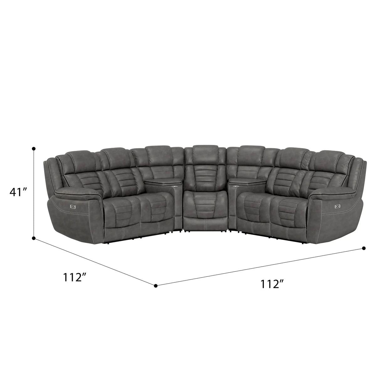 Rosenberg Power Reclining Sectional Gray Shadow