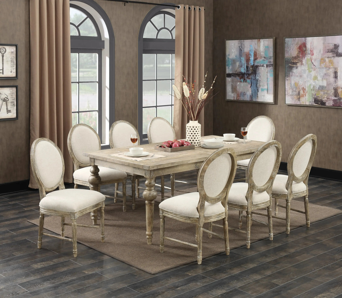 Interlude Butterfly Leaf Dining Table Sandstone Buff