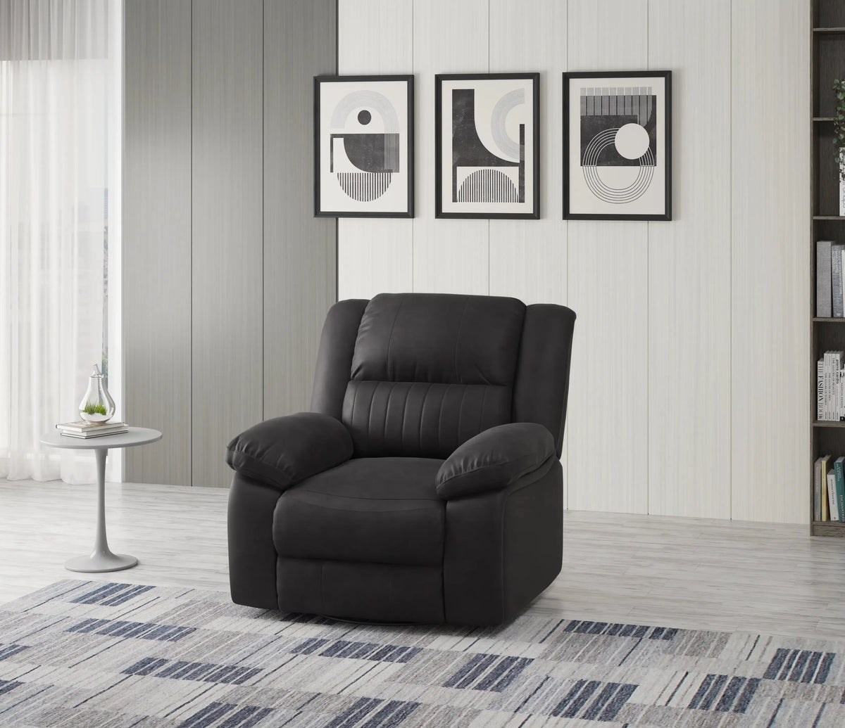 Navaro Swivel Gliding Recliner Black Licorice