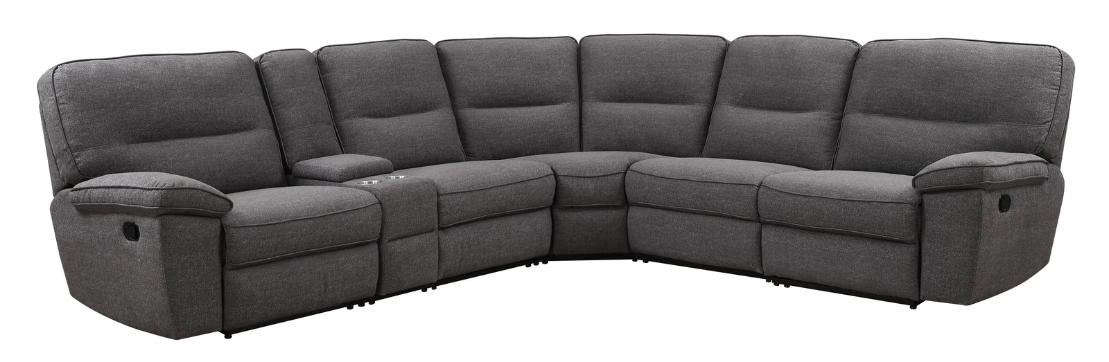 Alberta 6 Piece Modular Reclining Sectional Set Charcoal Gray