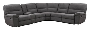 Alberta 6 Piece Modular Reclining Sectional Set Charcoal Gray