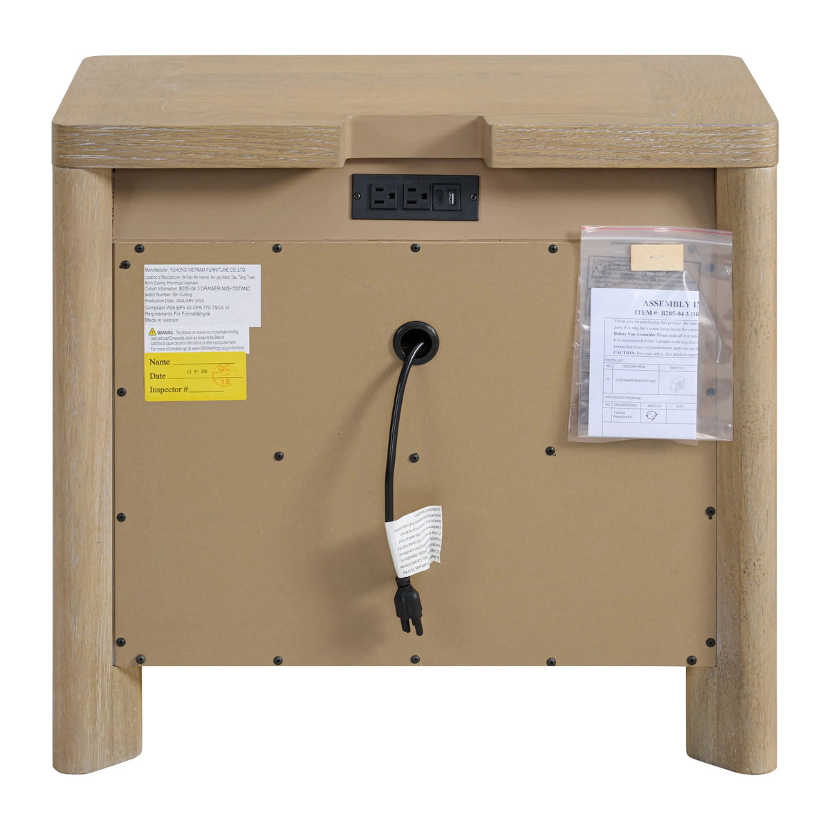 Pacific Grove 3-Drawer Nightstand Sand Dune