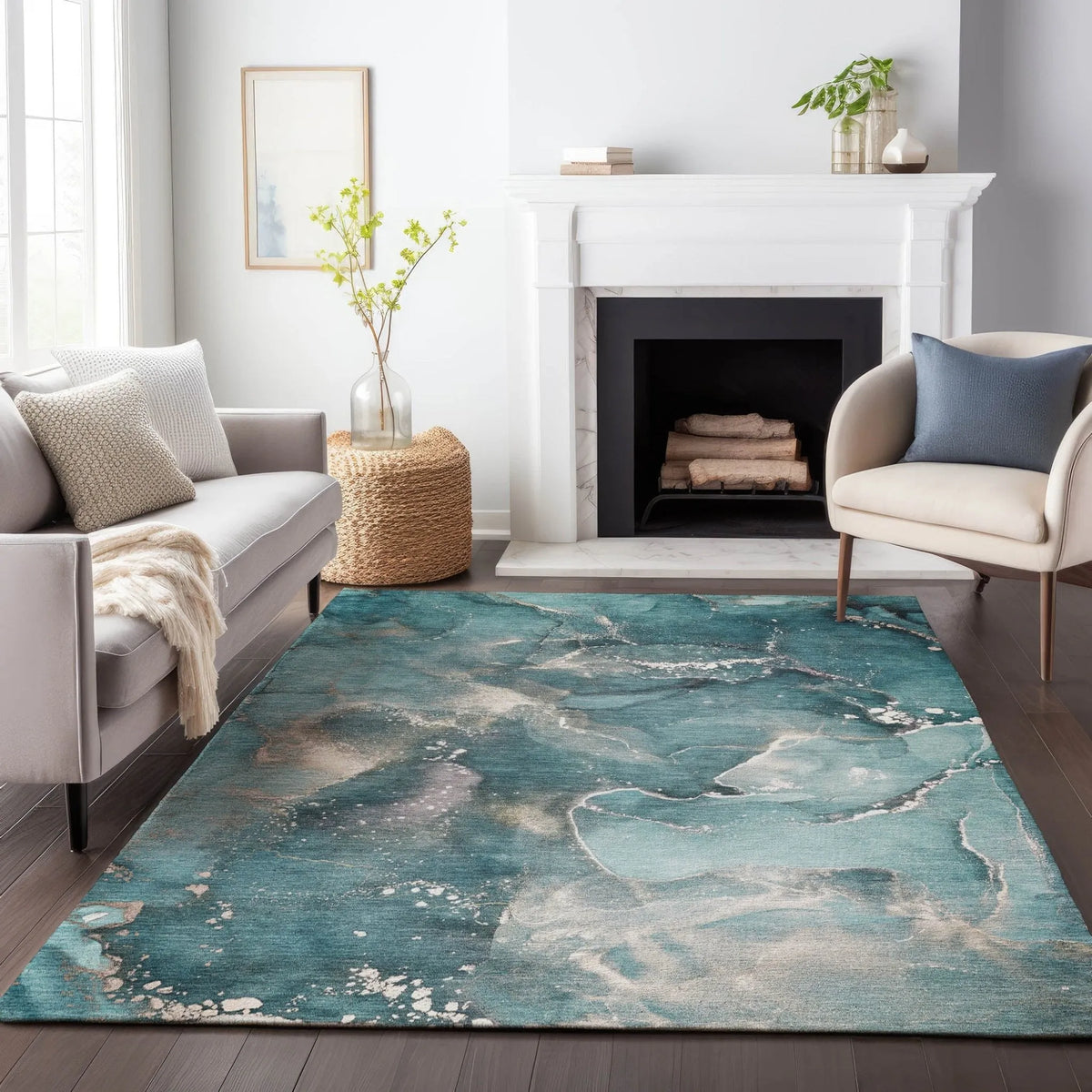 Odyssey OY11 Teal Rug
