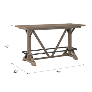 Benton Bar Height Trestle Table Pecan Brown