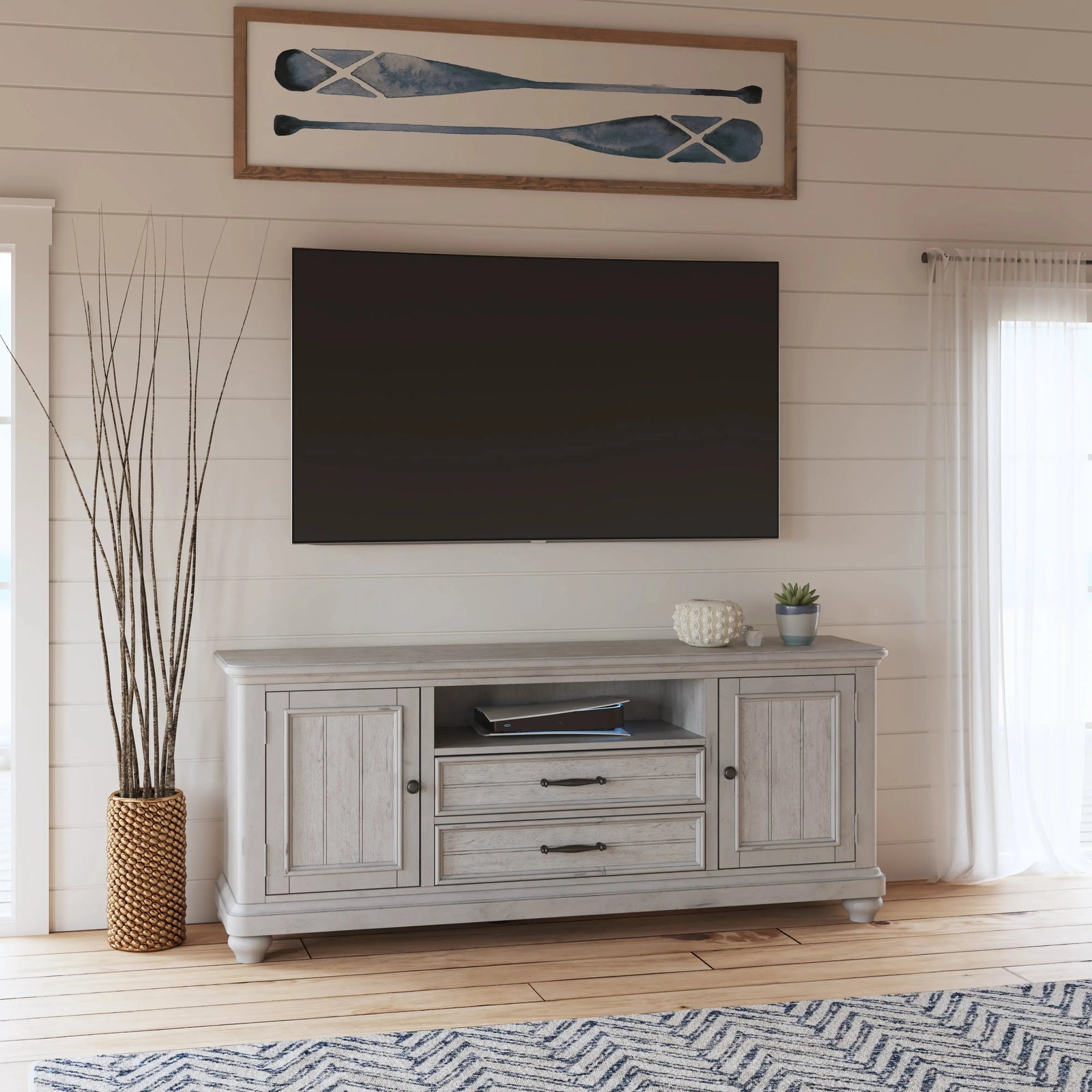New Haven Entertainment Console Oyster Shell