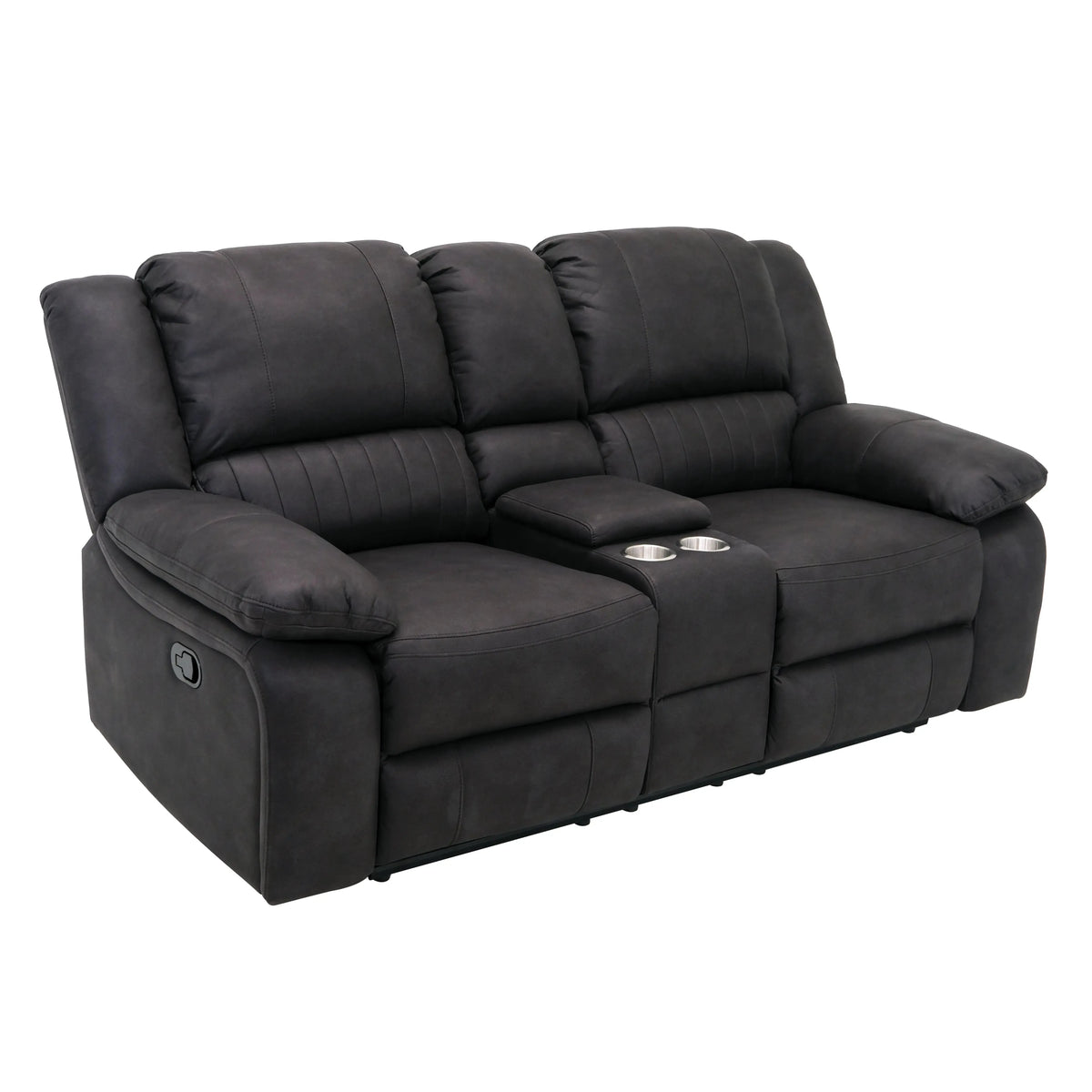 Navaro Reclining Console Loveseat Black Licorice
