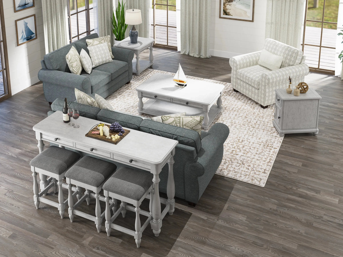 New Haven Square End Table Oyster Shell