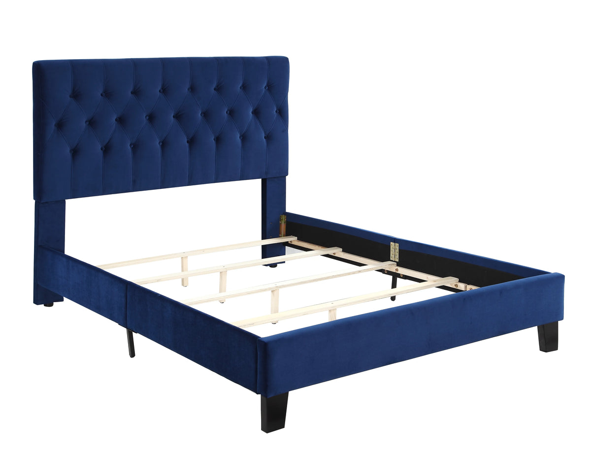 Amelia Upholstered Bed Navy