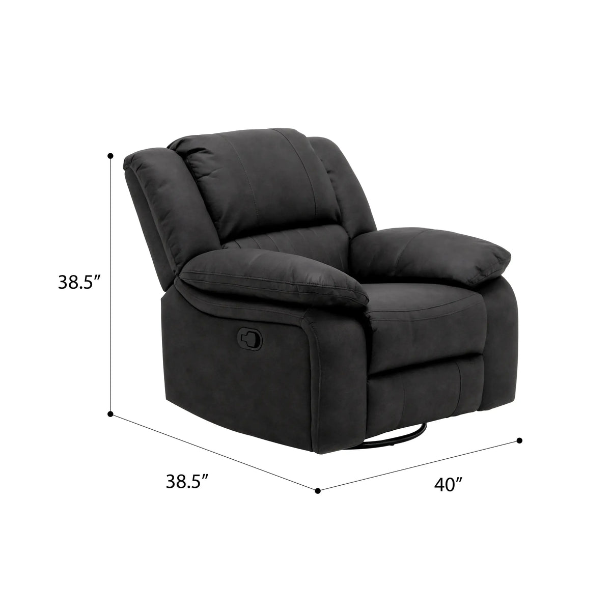 Navaro Swivel Gliding Recliner Black Licorice