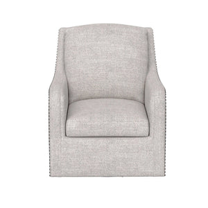 Anna Swivel Accent Chair Feathered Silver