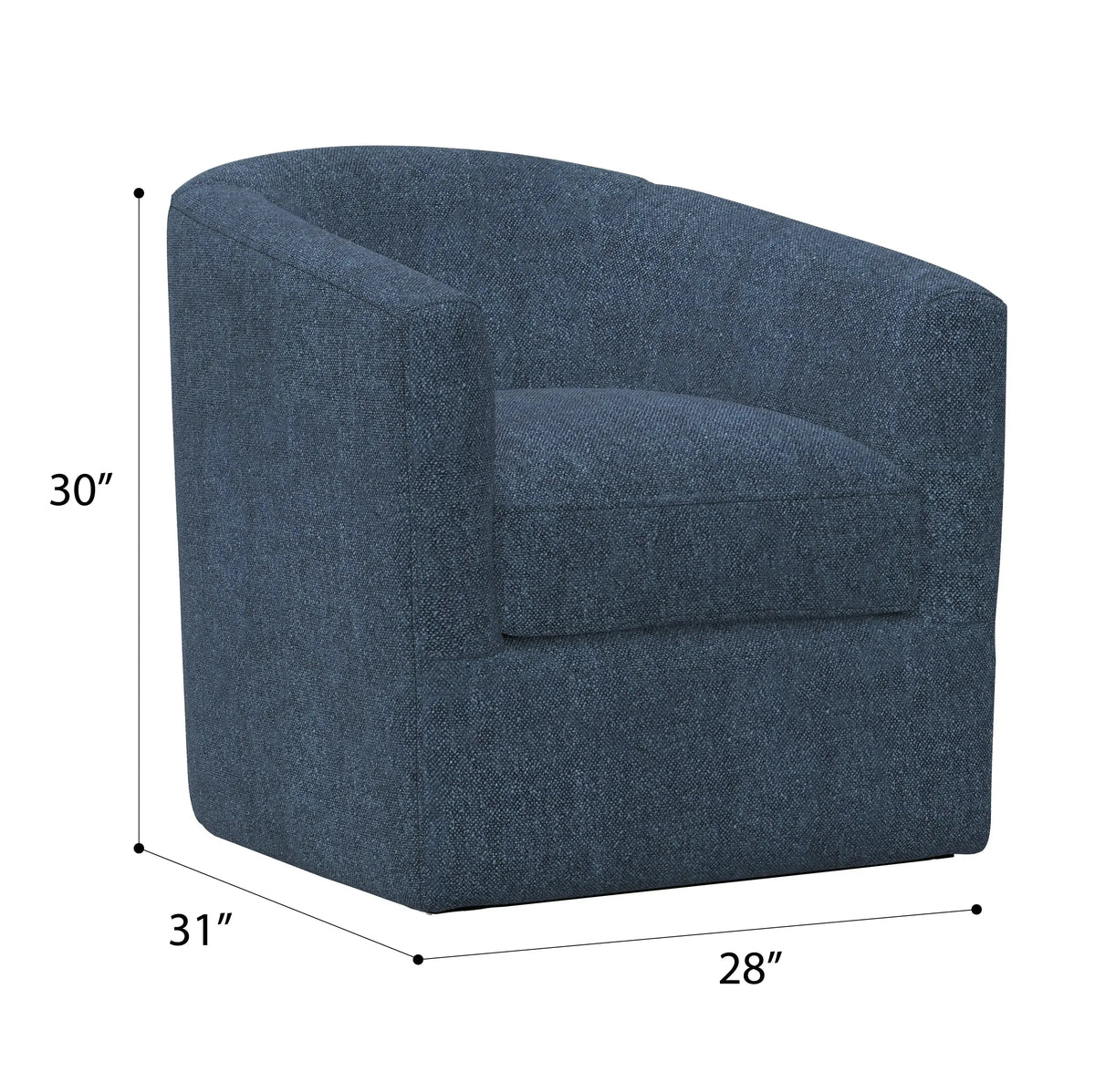 Oliver Swivel Accent Chair Textured Navy