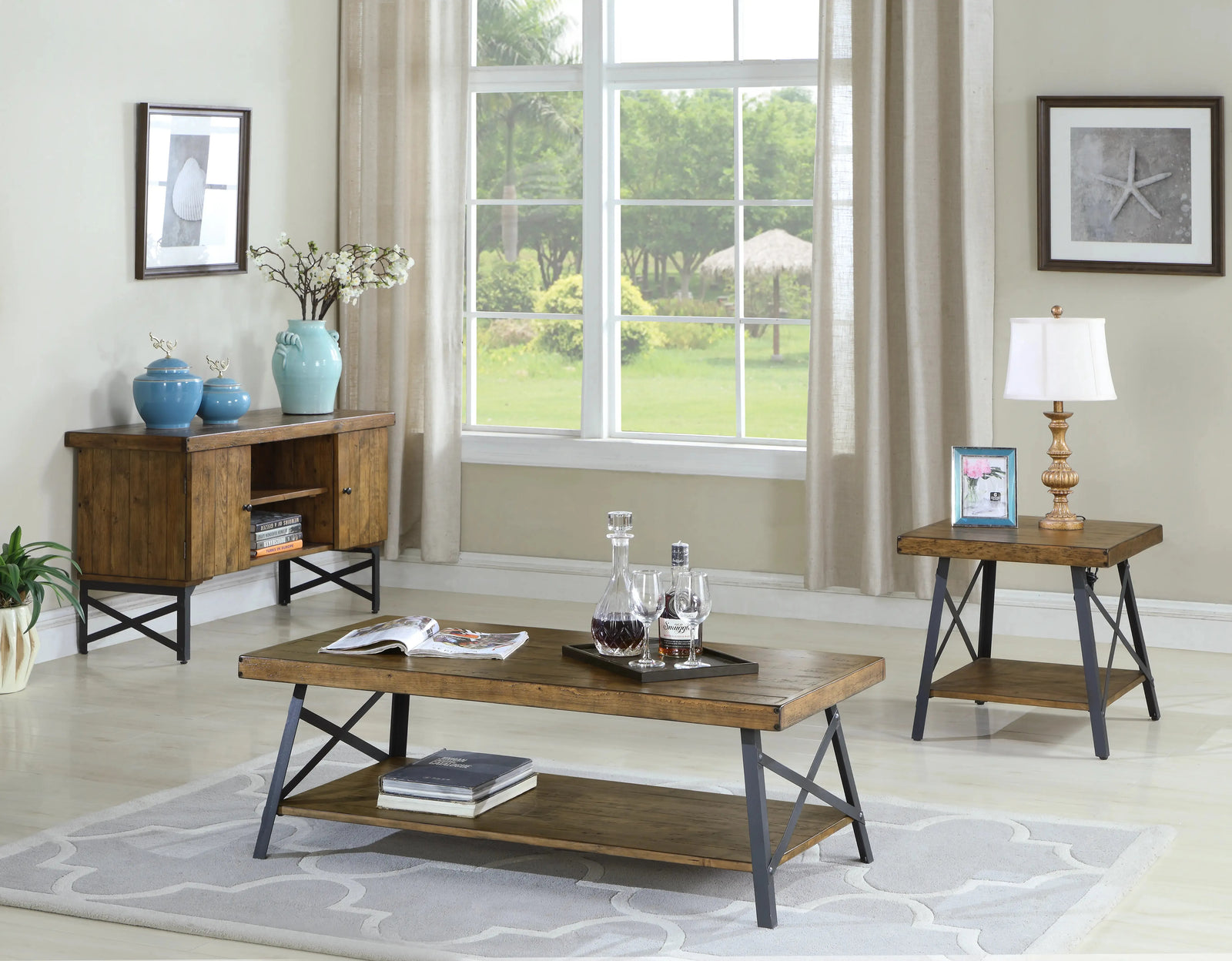 Chandler End Table Pine Brown