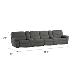 Alberta 6 Piece Modular Reclining Sofa Set Charcoal Gray