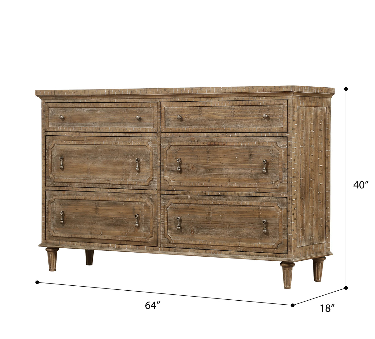 Interlude 6-Drawer Dresser Sandstone Buff