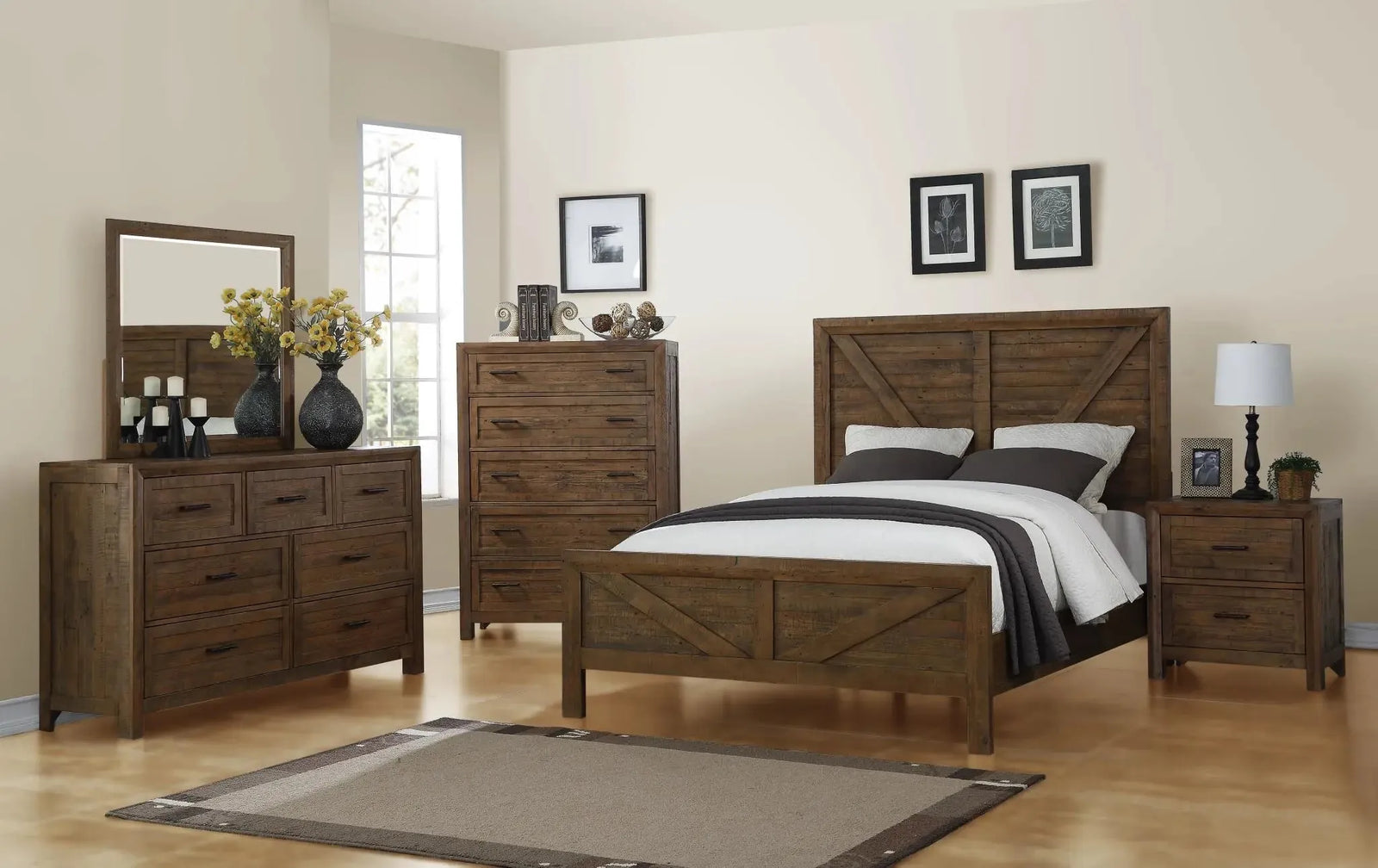 Pine Valley 7-Drawer Dresser Caramel Brown