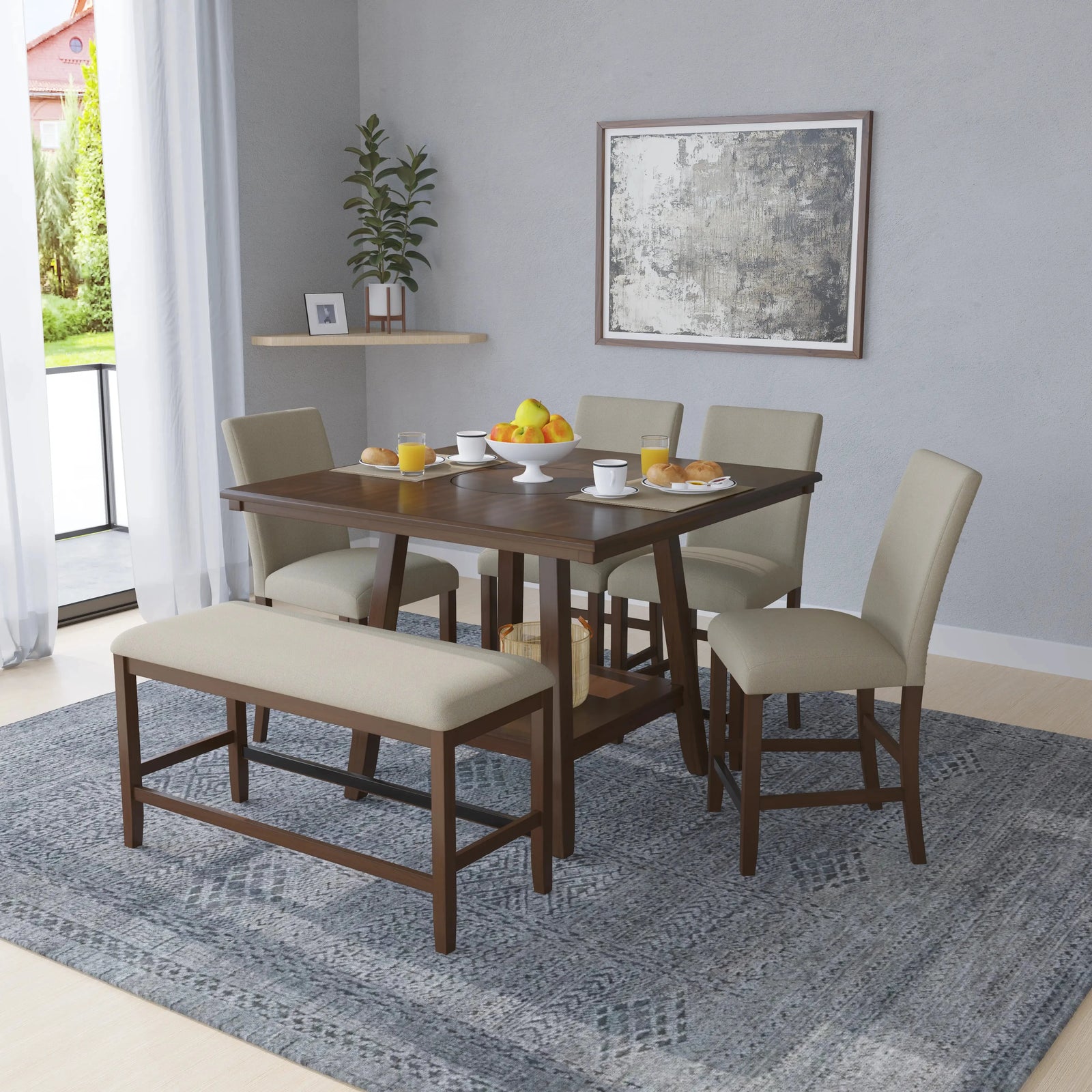 Seneca Gathering Height Table Walnut Brown