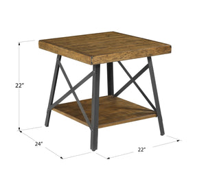 Chandler End Table Pine Brown