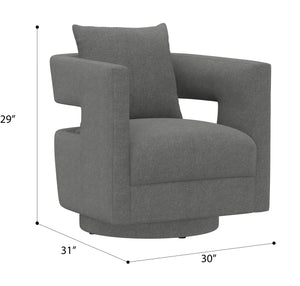 Jude Swivel Chair Flint Gray