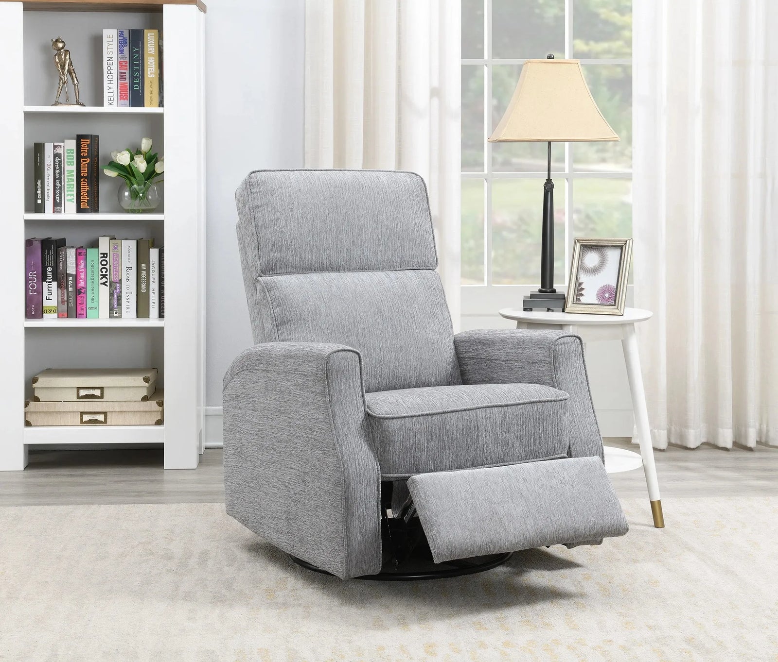 Tabor Swivel Gliding Recliner Gray Graphite