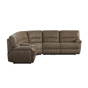 Aurora Power Reclining Sectional Brown