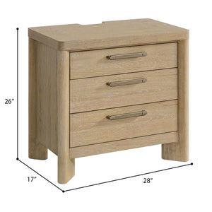 Pacific Grove 3-Drawer Nightstand Sand Dune
