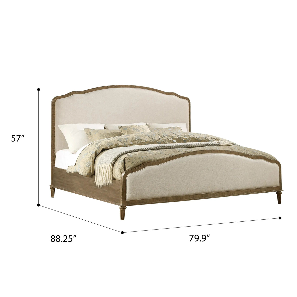 Interlude Upholstered Bed Sandstone Buff