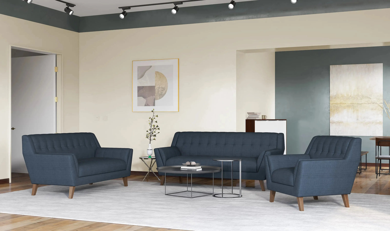 Binetti Loveseat Navy Peacock