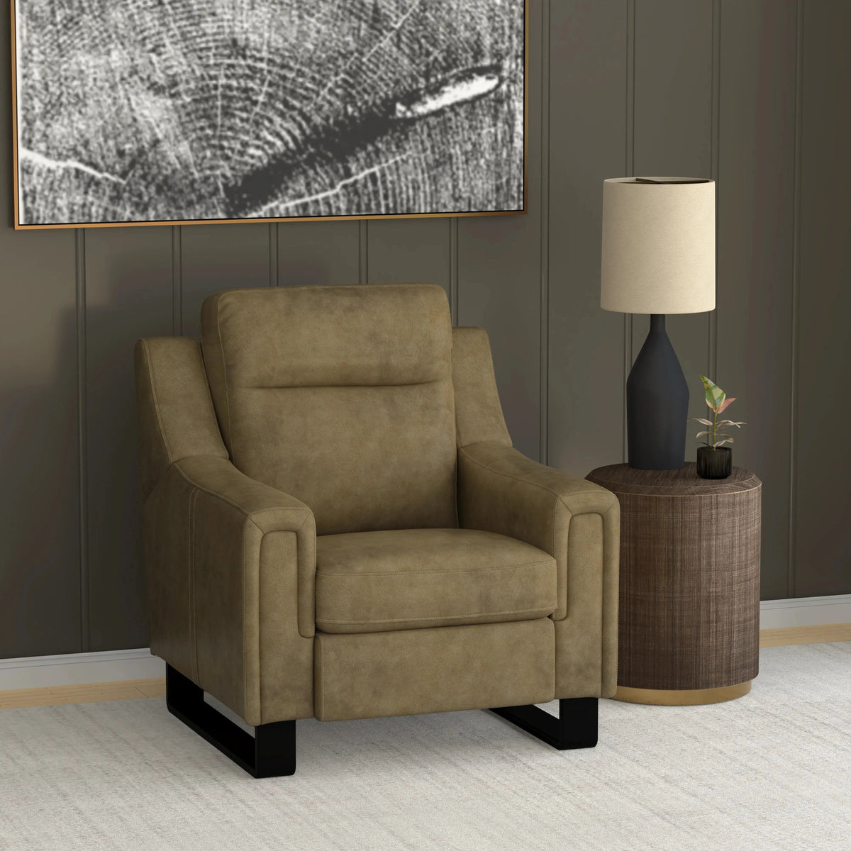 Teagan Dual Power Recliner Barrel Brown