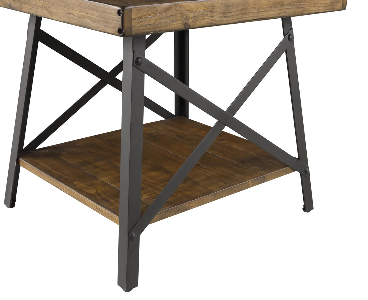 Chandler End Table Pine Brown