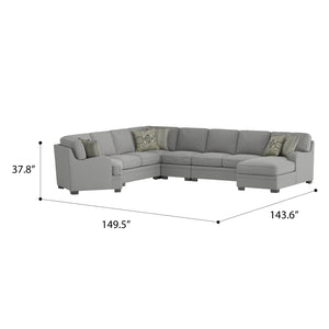 Analiese 6 Piece Sectional Dove Gray