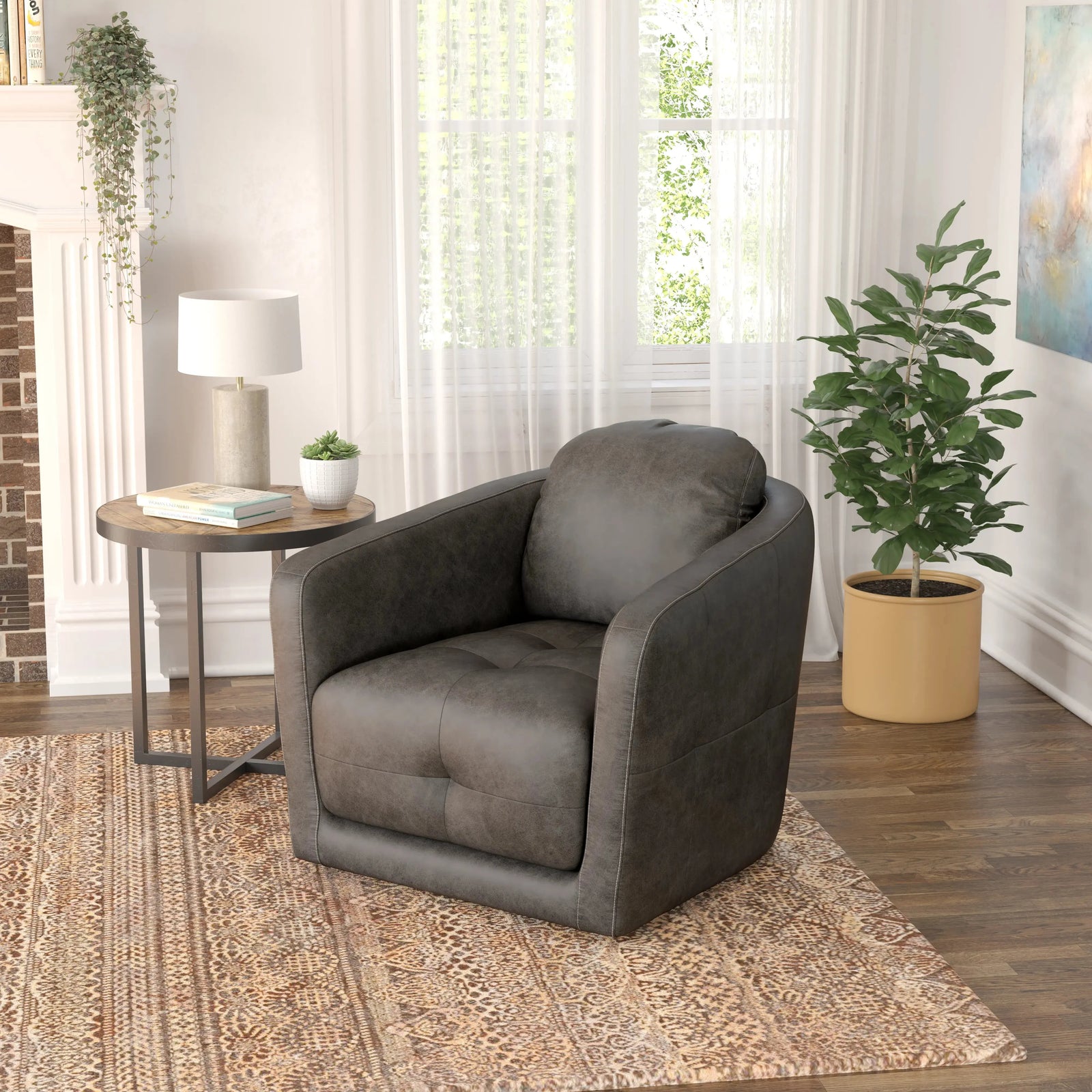Blakely Swivel Accent Chair Gray